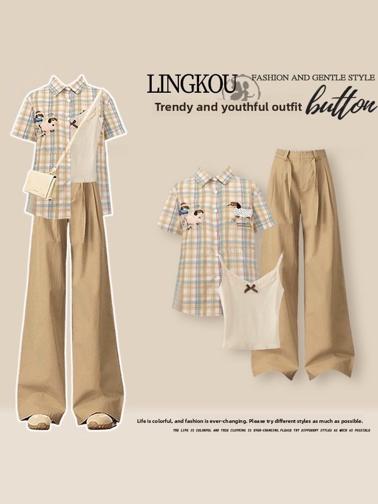 Vintage Fashion Years - 플러스 사이즈 캐주얼 세트 여성 여름