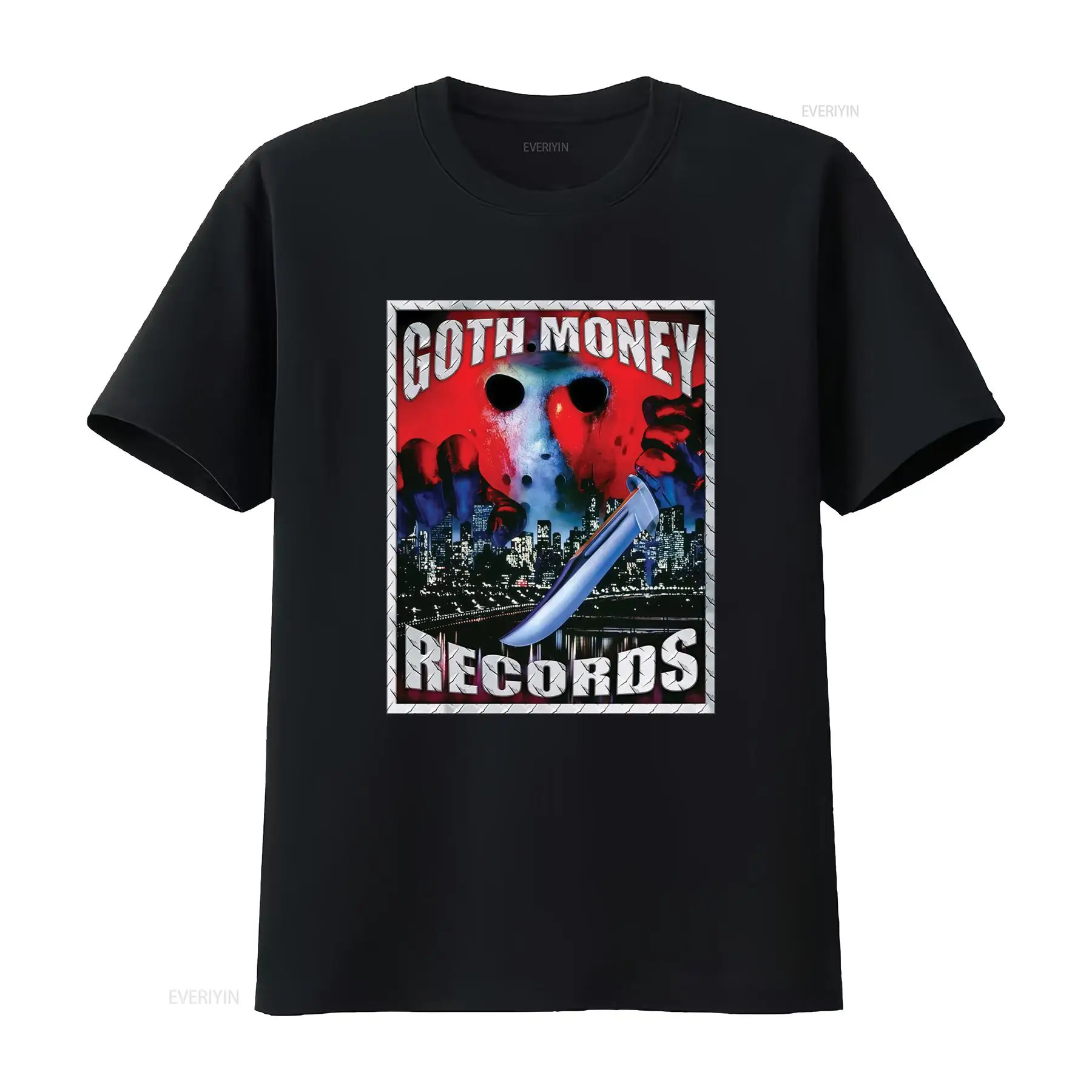 Vintage Fashion Jersey - Goth Money Records 제이슨 로고 티셔츠