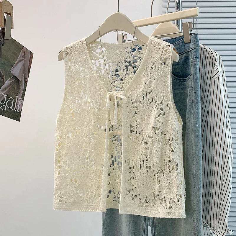 타이 프론트 크로셰 가디건 플로럴 자수 기퓌르 레이스  - Crochet Top Boho 리뷰 및 가격