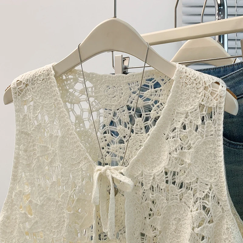 타이 프론트 크로셰 가디건 플로럴 자수 기퓌르 레이스  - Crochet Top Boho 리뷰 및 가격