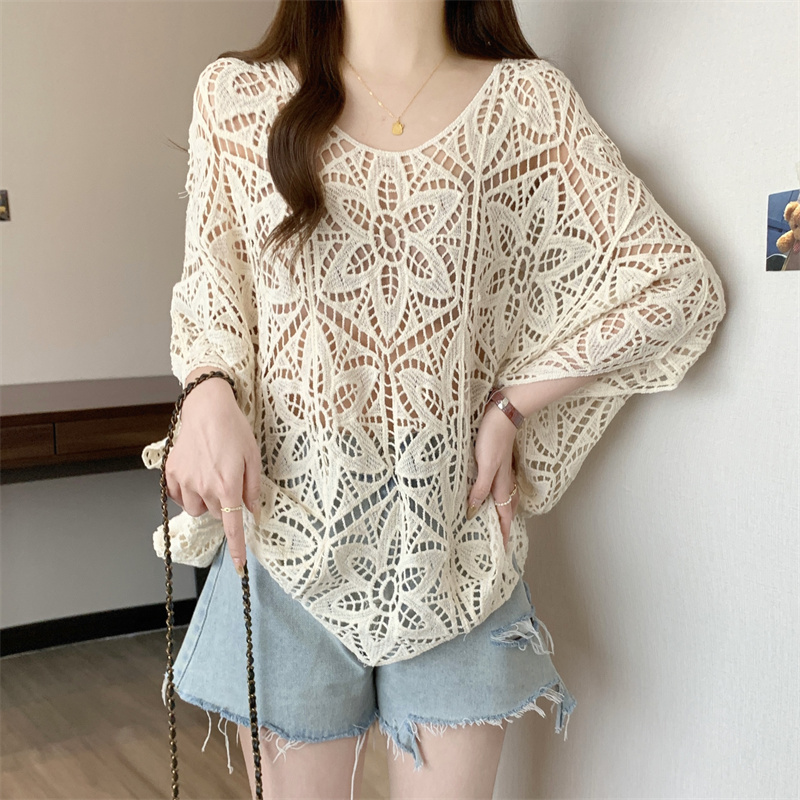 크로셰 레이스 탑 여성 시스루 오픈 니트 꽃 자수 속이 - Crochet Top Boho 리뷰 및 가격