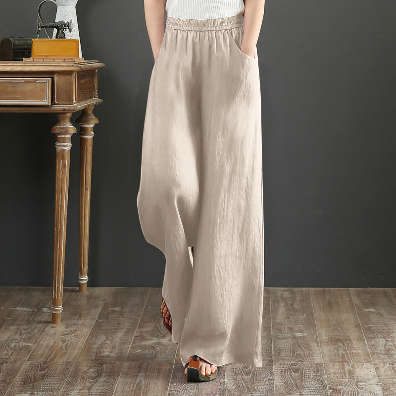 2025 여름 여성용 바지 면 린넨 와이드 부츠컷 팬츠 - Vintage Fashion Boutique 리뷰 및 가격