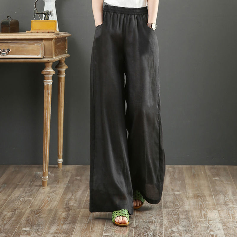 2025 여름 여성용 바지 면 린넨 와이드 부츠컷 팬츠 - Vintage Fashion Boutique 리뷰 및 가격