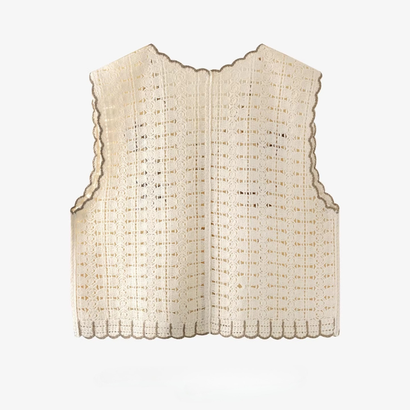여성용 크로셰 니트 조끼 꽃무늬 자수 버튼다운 민소매  - Crochet Top Boho 리뷰 및 가격