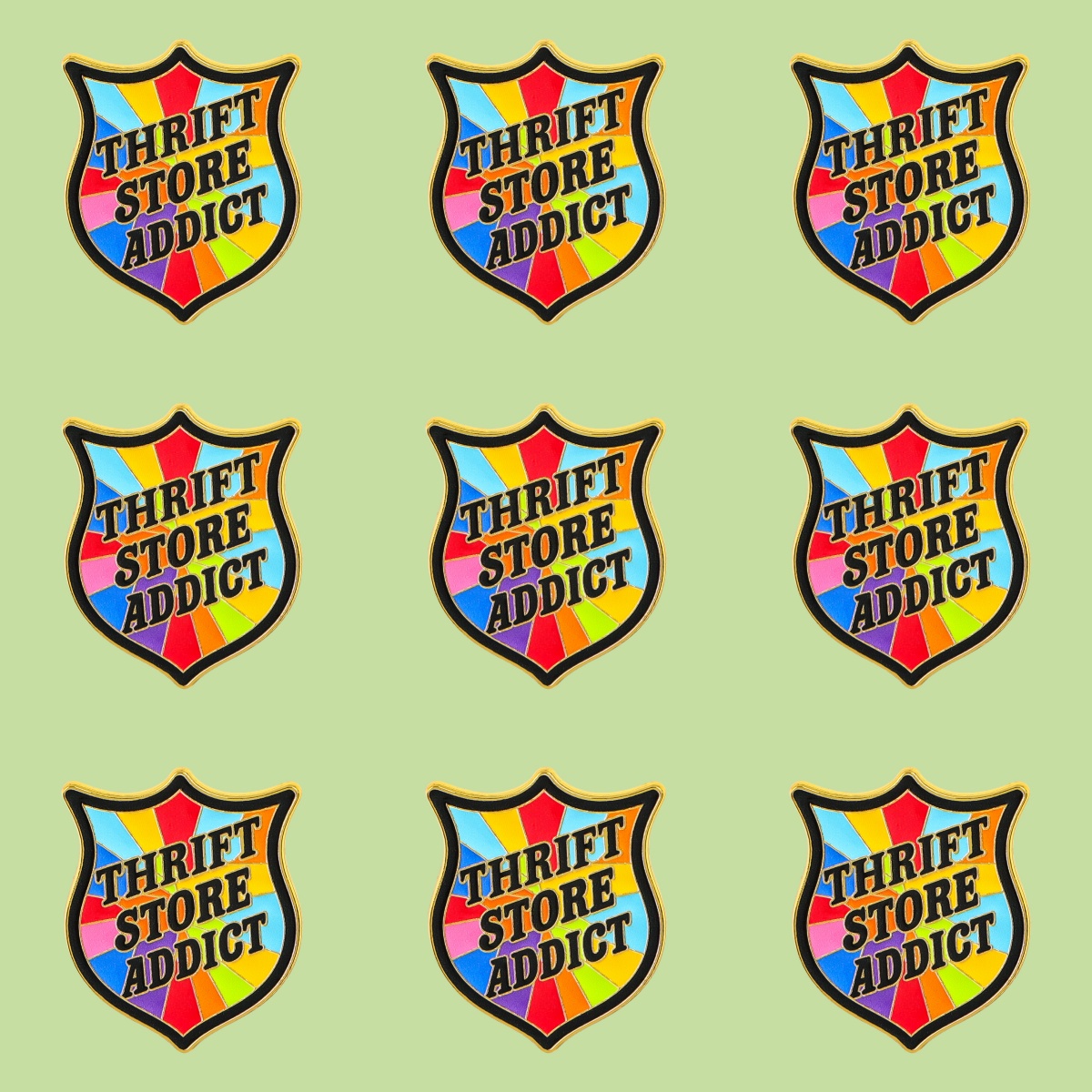 9개/세트 중고 매장 애호가 에나멜 핀 빈티지 레인보우 - Thrift Vintage Fashion Usa 리뷰 및 가격