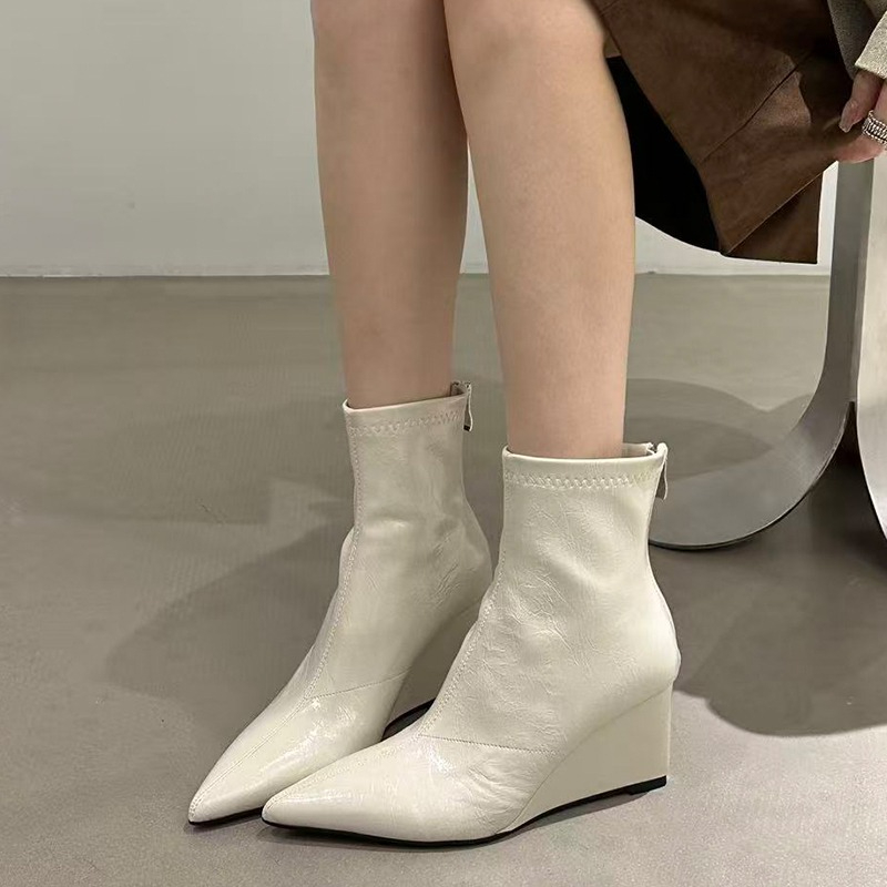가을 겨울 빈티지 웨지 힐 여성 앵클 부츠 패션 포인티 - Vintage Fashion Boutique 리뷰 및 가격