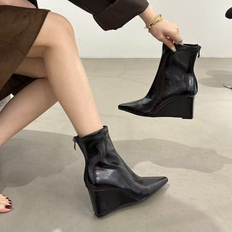 가을 겨울 빈티지 웨지 힐 여성 앵클 부츠 패션 포인티 - Vintage Fashion Boutique 리뷰 및 가격