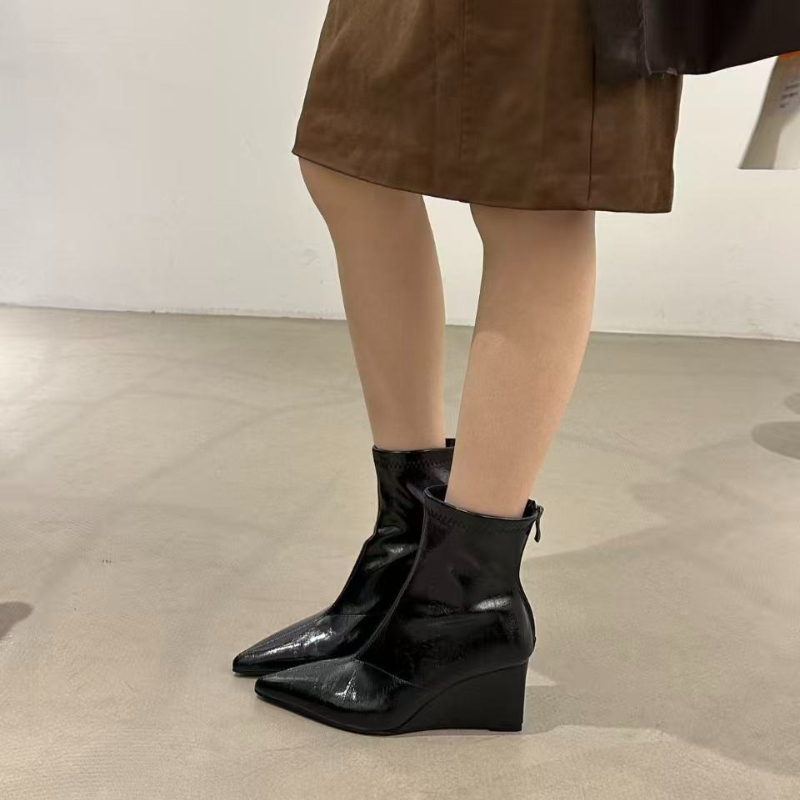 가을 겨울 빈티지 웨지 힐 여성 앵클 부츠 패션 포인티 - Vintage Fashion Boutique 리뷰 및 가격