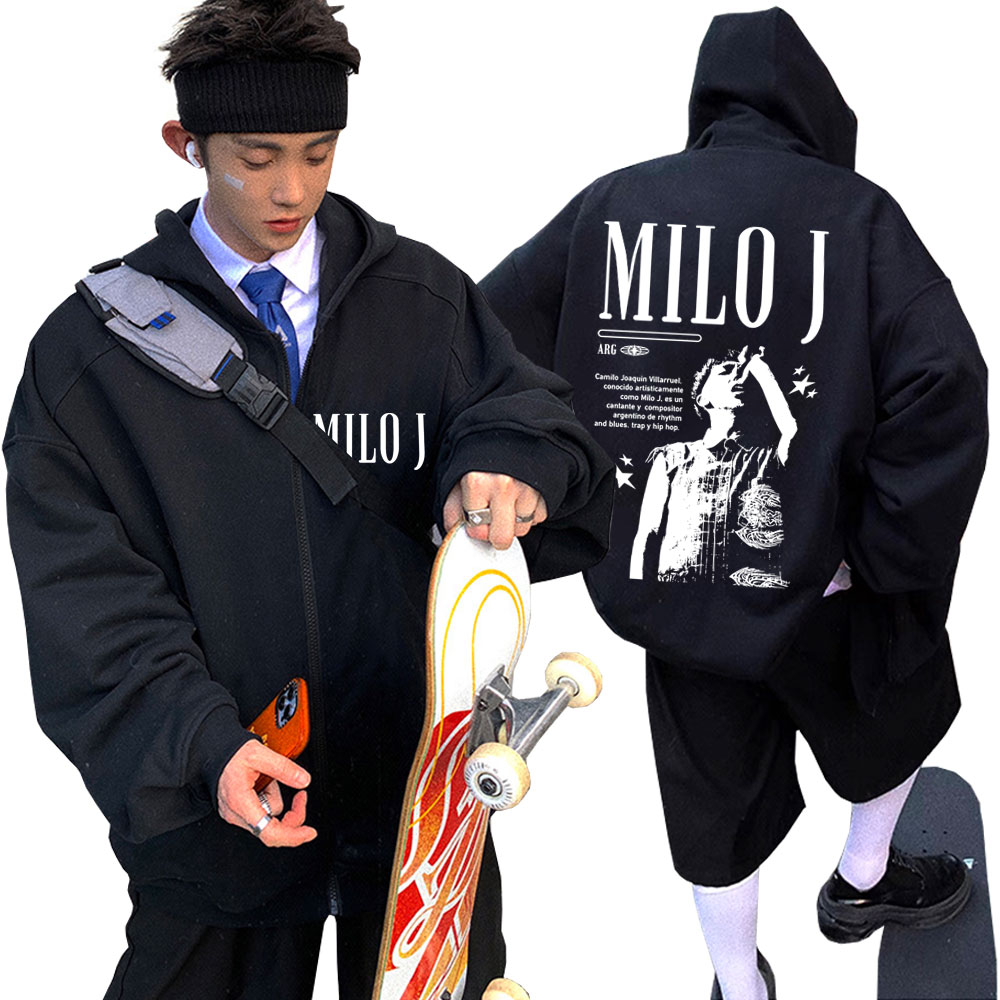 래퍼 마일로 J 그래픽 지퍼 후드티 남녀 힙합 패션 팝 - Vintage Fashion Pop Up 리뷰 및 가격