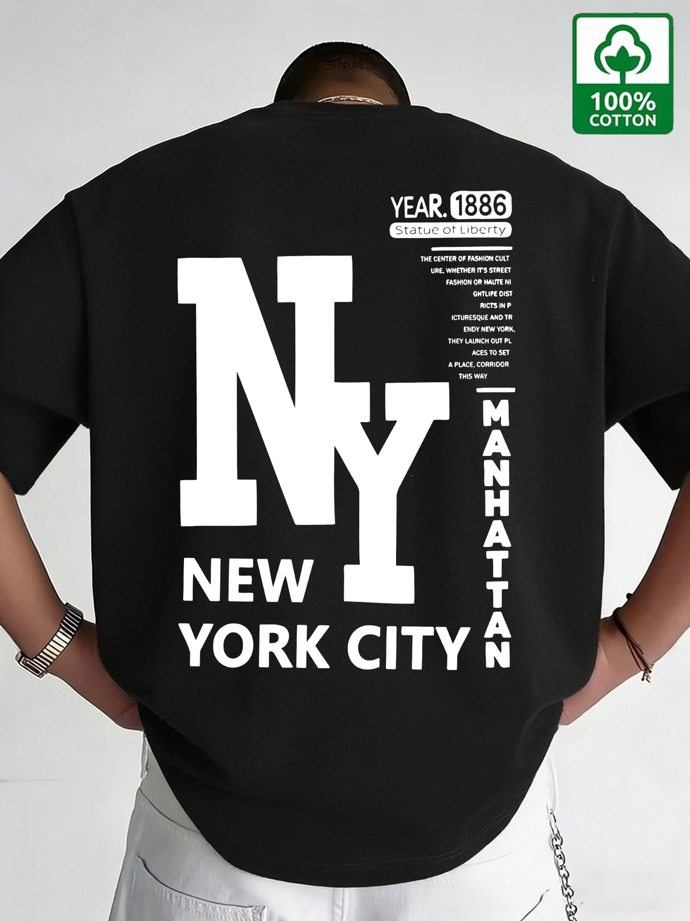 남성용 NYC 티셔츠 코튼 뉴욕시 레터 그래픽 프린트  - Vintage Fashion York 리뷰 및 가격