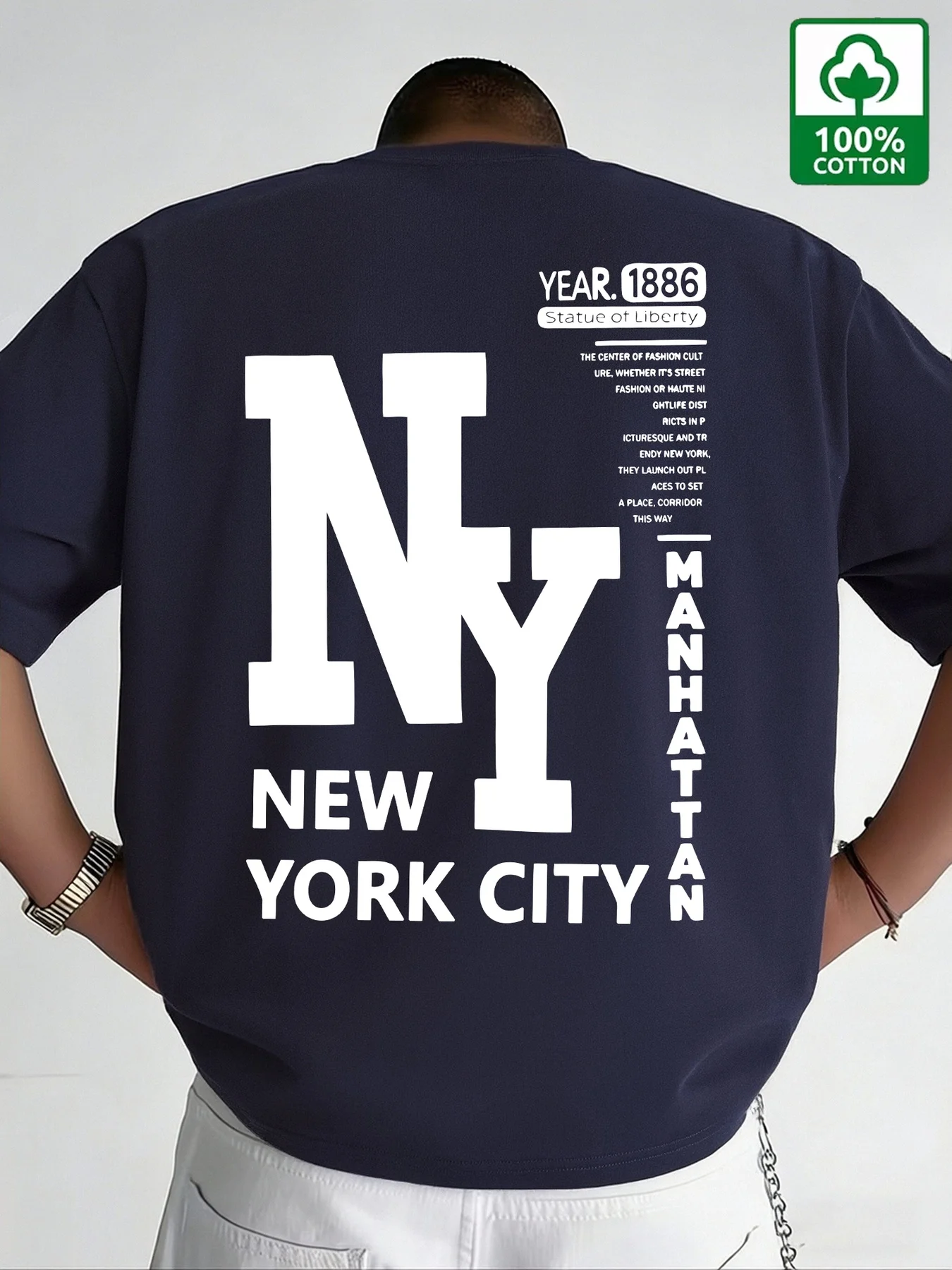 남성용 NYC 티셔츠 코튼 뉴욕시 레터 그래픽 프린트  - Vintage Fashion York 리뷰 및 가격