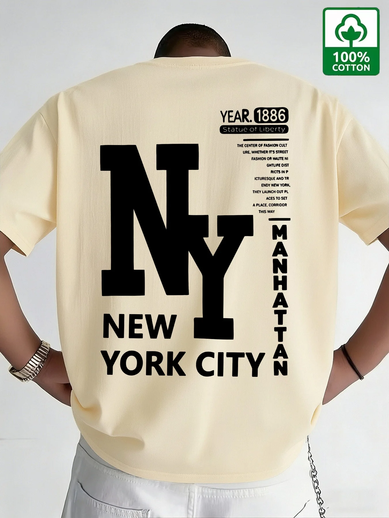 남성용 NYC 티셔츠 코튼 뉴욕시 레터 그래픽 프린트  - Vintage Fashion York 리뷰 및 가격