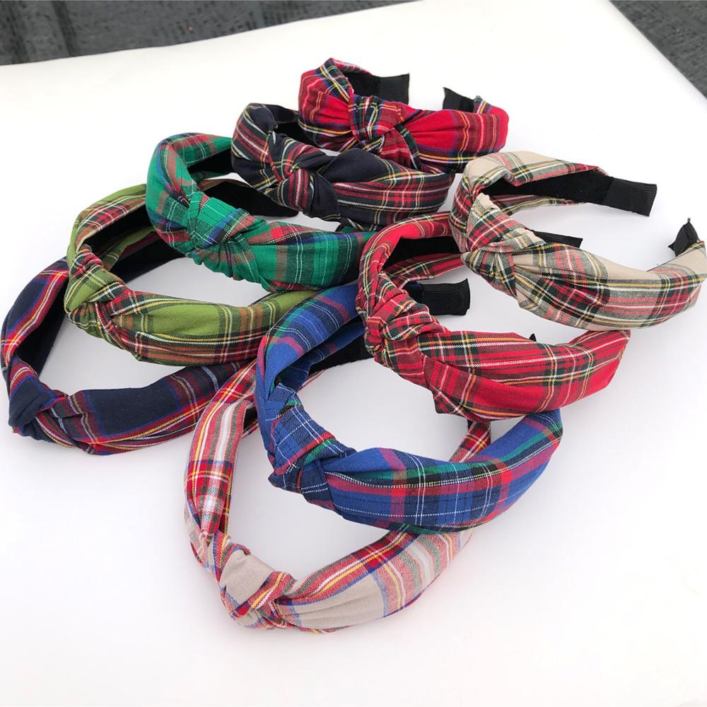 빈티지 여성 트위스트 머리띠 격자 무늬 코튼 원단 Ha - Vintage Fashion Boutique 리뷰 및 가격