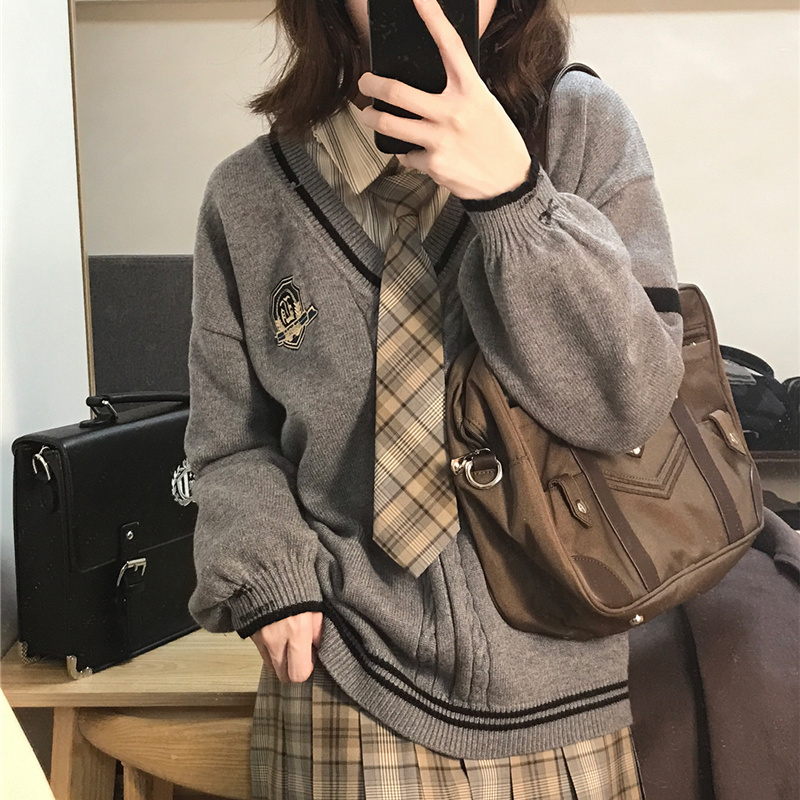 Deeptown 빈티지 프레피 여성 니트 스웨터 일본식 - Vintage Fashion Years 리뷰 및 가격