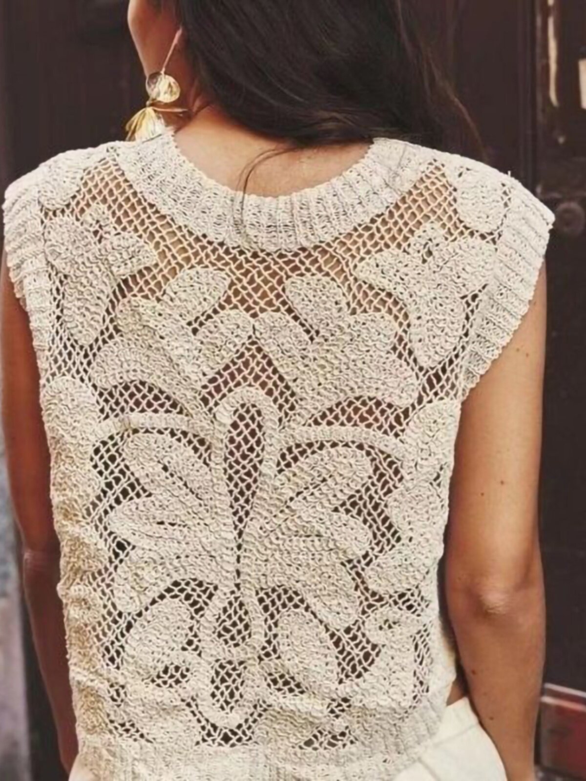 여름 신상 여성 보헤미안 크로셰 베스트 탑 슬리브리스  - Crochet Top Boho 리뷰 및 가격