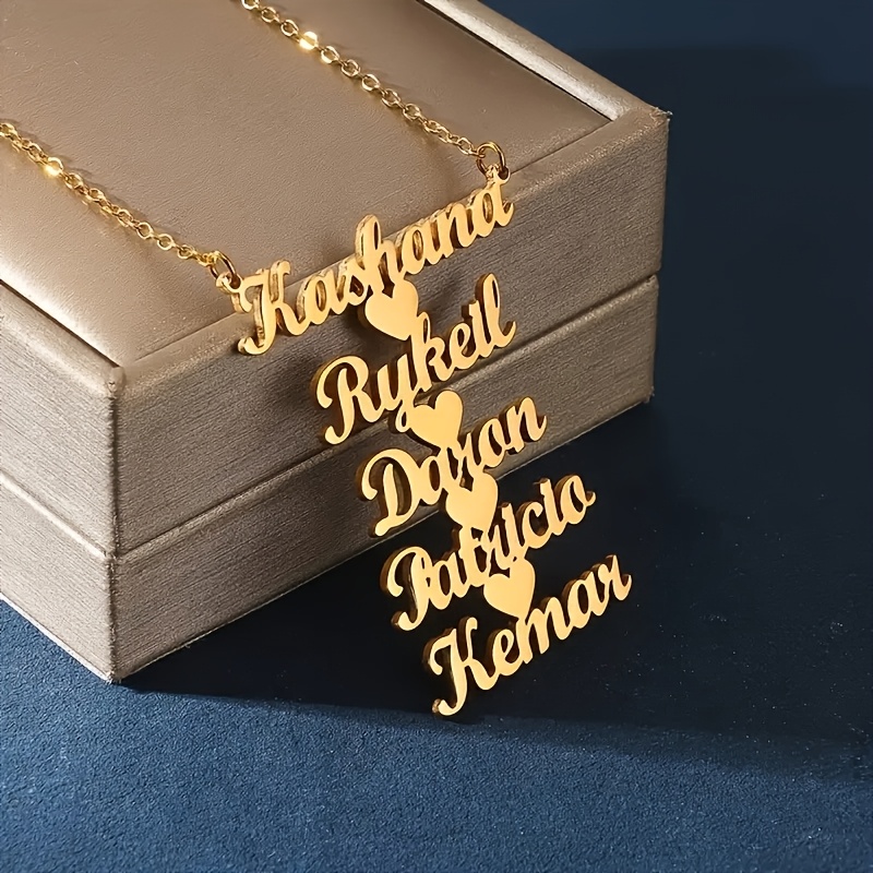 맞춤형 다중 이름 목걸이 하트 모양 다층 네임플레이트  - Vintage Fashion Names 리뷰 및 가격