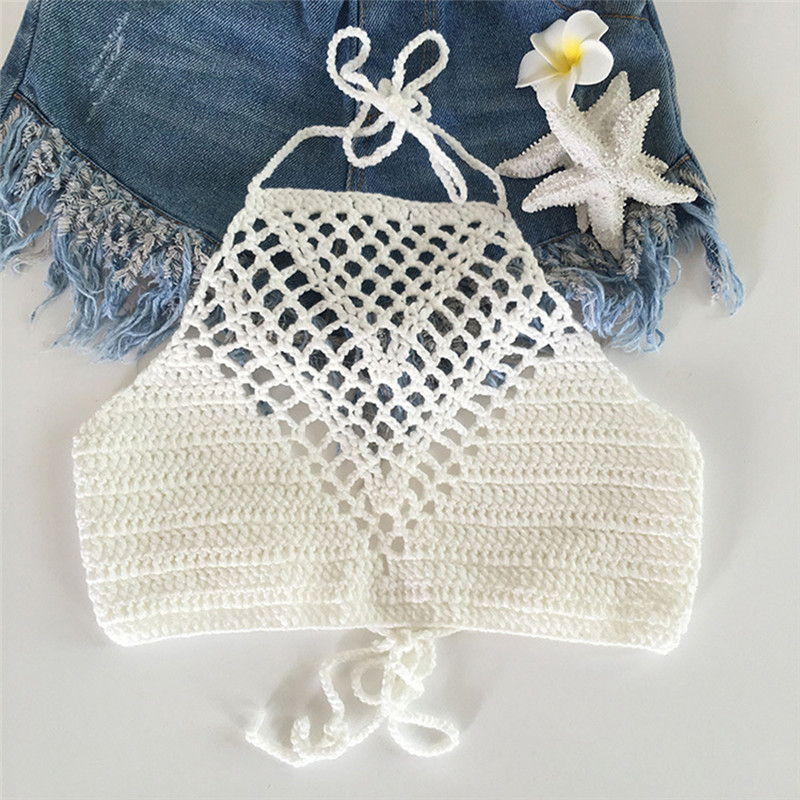 섹시한 보호 니트 캐미솔 크롭 탑, 레트로 할로우 원근 - Crochet Top Boho 리뷰 및 가격