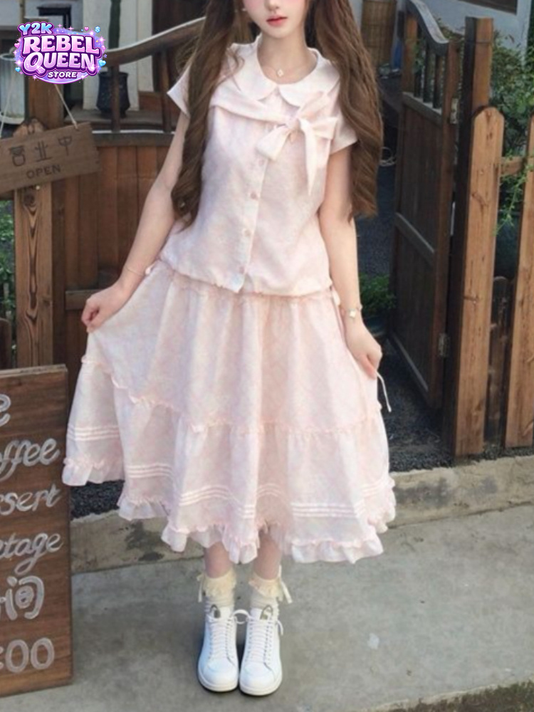 일본 빈티지 스타일 스윗 보우 피터팬 칼라 탑 + 러플 - Vintage Fashion Jersey 리뷰 및 가격