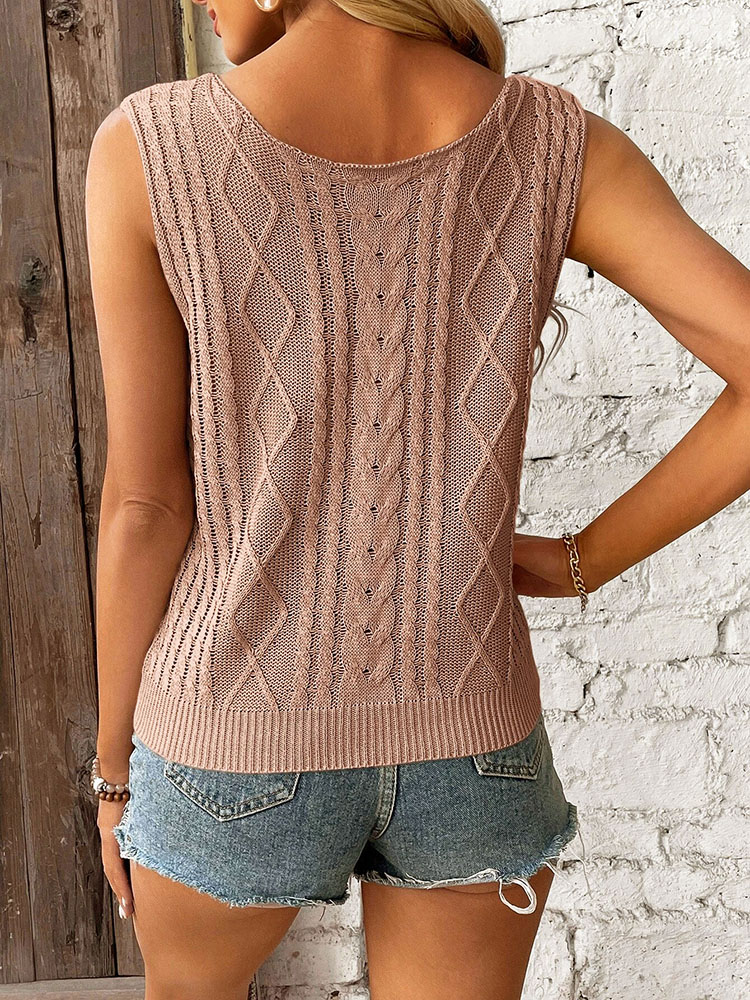 여성용 베이지 크로셰 니트 조끼 V 넥 속이 빈 패턴  - Crochet Top Boho 리뷰 및 가격